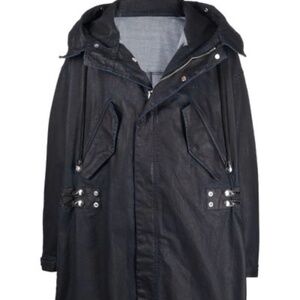 Mens Diesel wax-coated oversized trench coat - Authentic